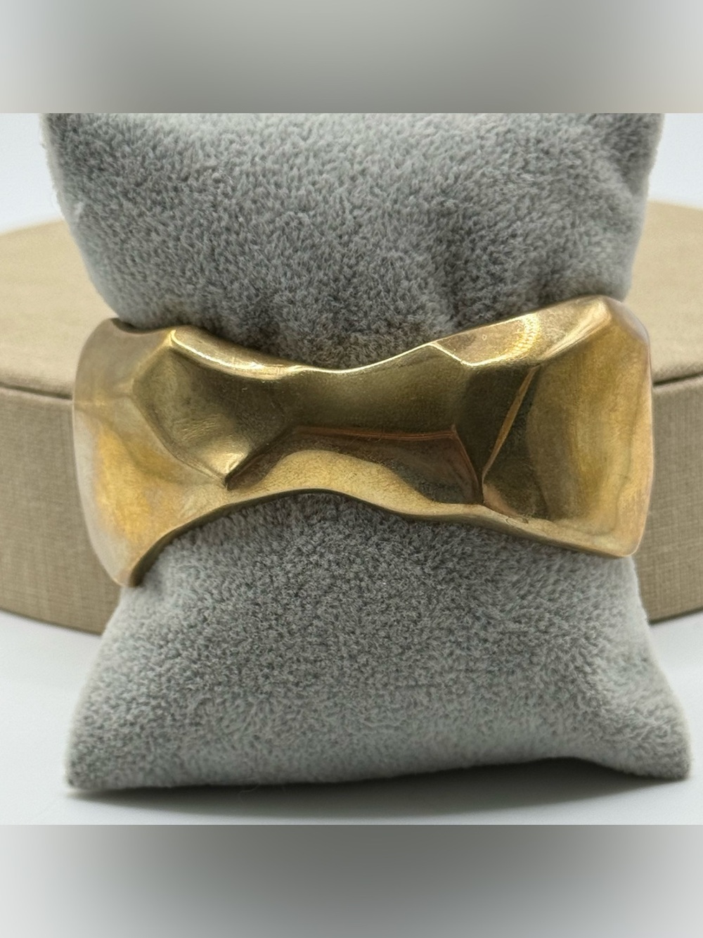 RLM studio solid brass Sculpted Metal Cuff Bracelet in Gold Tone